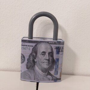 (#123) Money tin Lock Piggy Money Bank